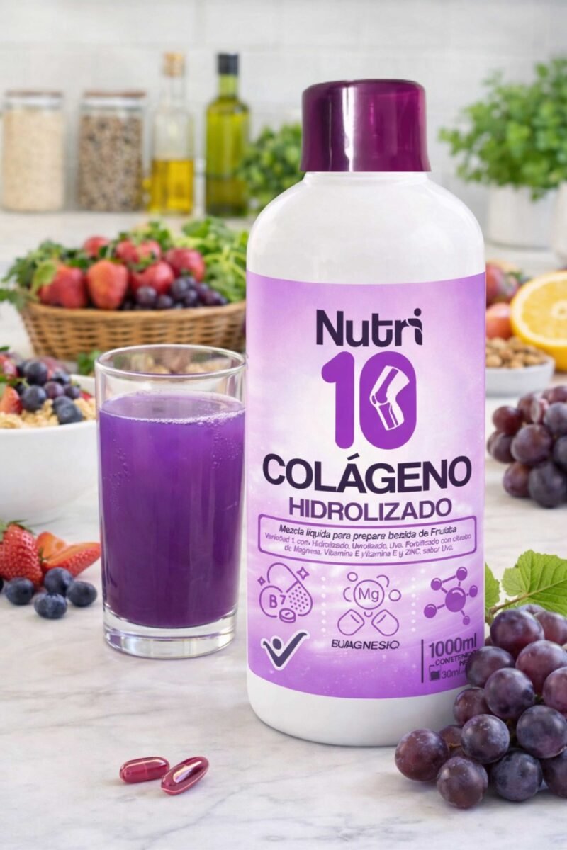 Colágeno Hidrolizado Nutri10® - Bebida Natural Concentrada para la Salud de la Piel, Cabello y Articulaciones