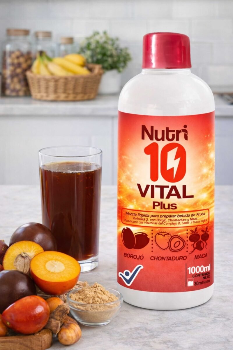Vital Plus Nutri10® - Bebida Concentrada de Energía Natural con Borojó, Chontaduro y Maca